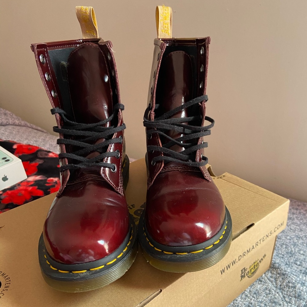 Vegan 1460 cherry red doc martens